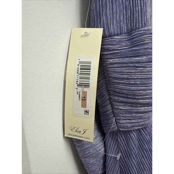 Eliza J Womens Size 12 Periwinkle Bow Detail Sleeveless V-neck Cocktail Dress - Picture 11 of 12